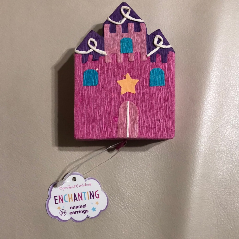 NWT Girls Enamel Crown Earrings